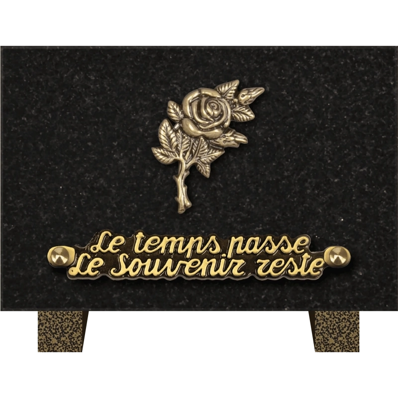 Plaque funéraire granit Rose 2 18x12 cm (petit)