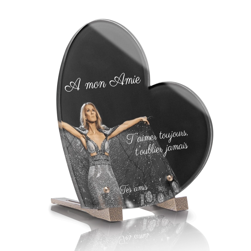Plaque Cimetière Coeur Céline Dion