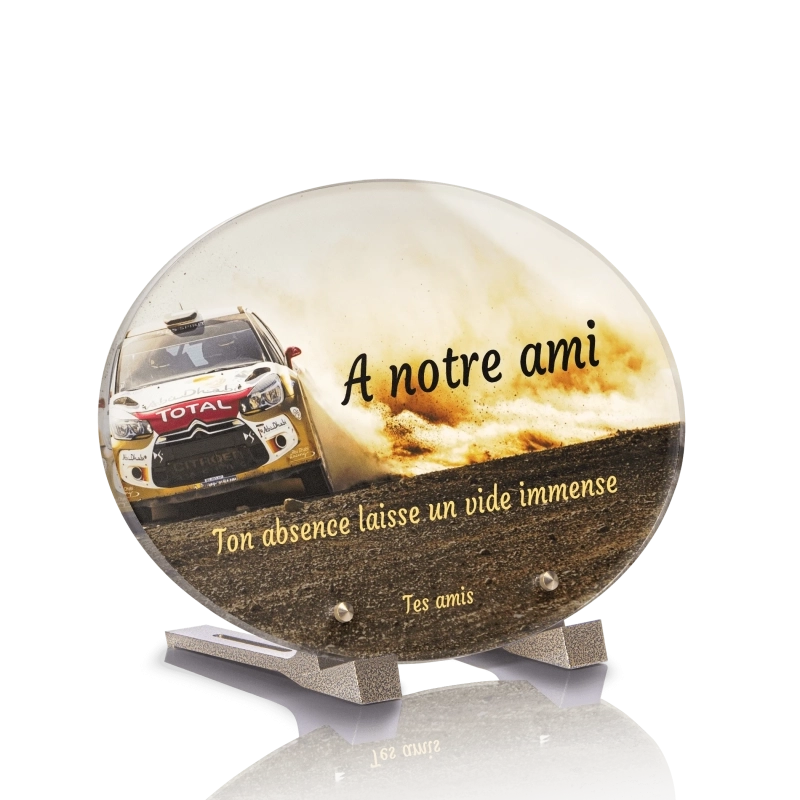 Plaque Funéraire Ovale Voiture de course Plaque Funéraire Ovale Voiture de course