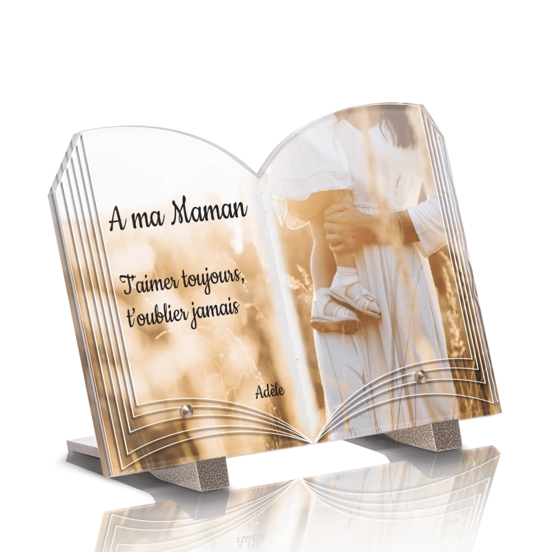 Plaque Funéraire Livre Maman Enfant