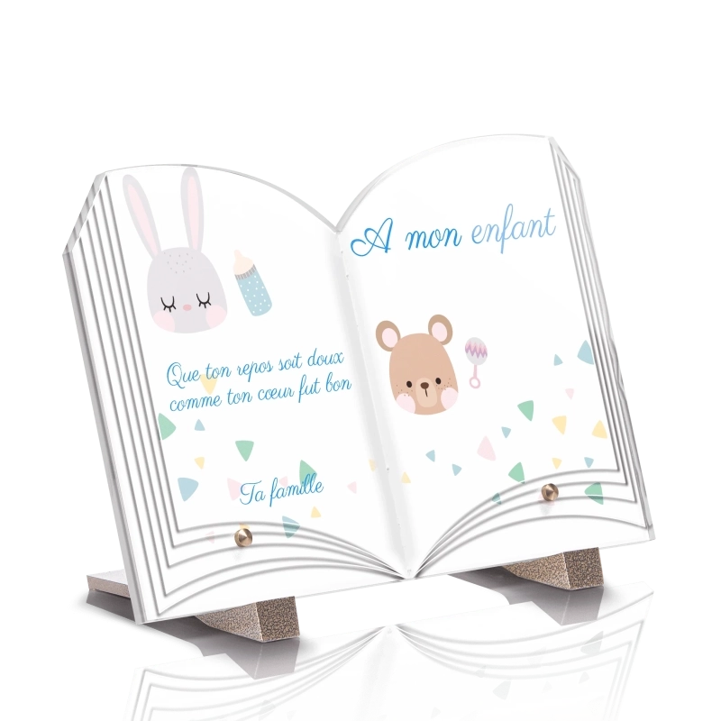 Plaque Funéraire Livre Bébé Ours Plaque Funéraire Livre Bébé Ours