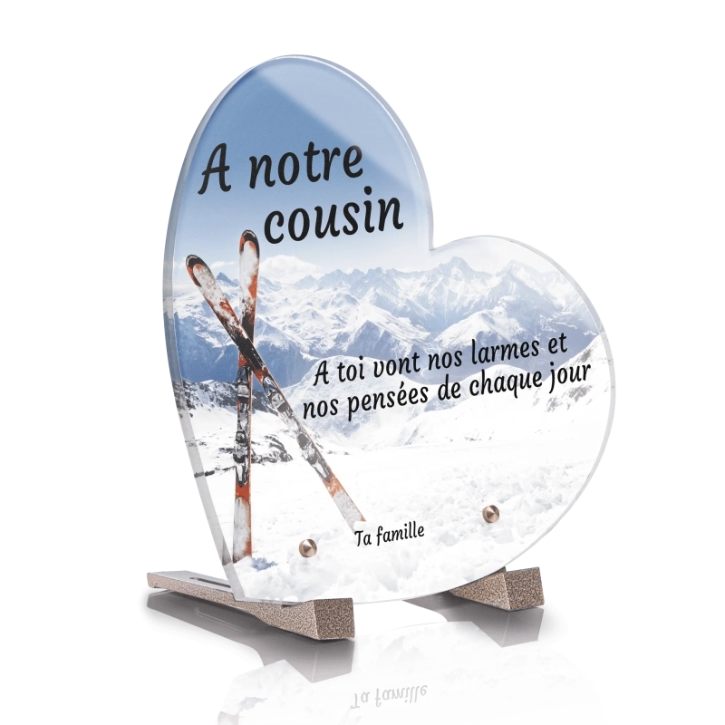 Plaque Funéraire Coeur Ski Plaque Funéraire Coeur Ski