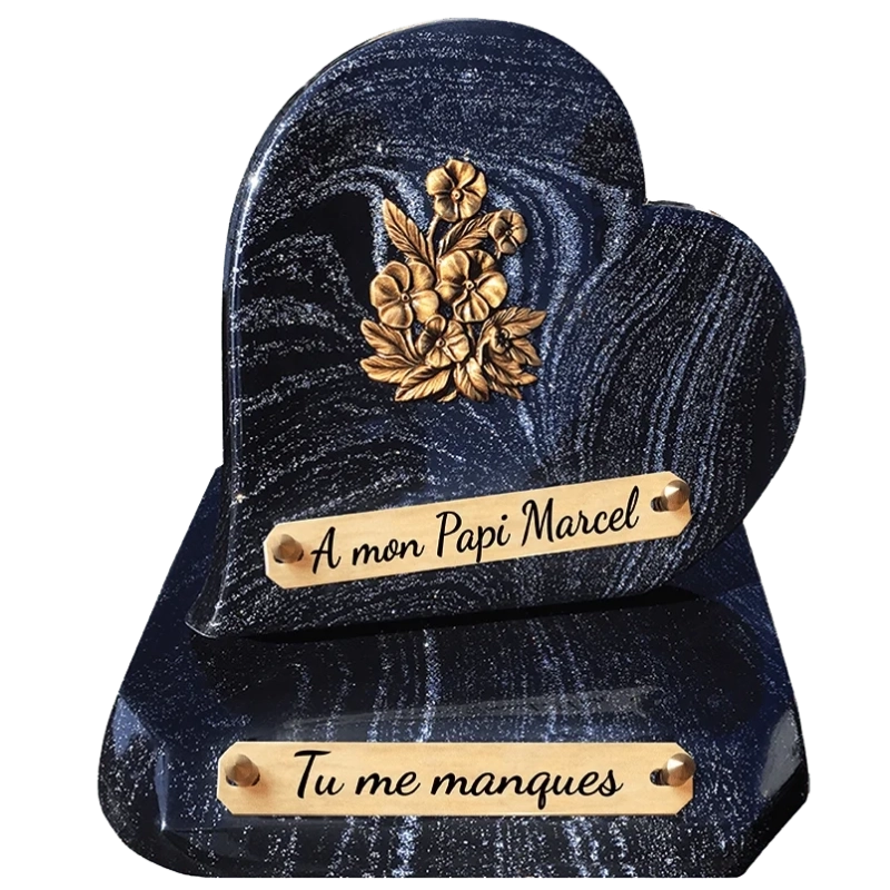 Plaque Funéraire Fleurs Pailleté argent en Granit Acrylate Plaque Funéraire Fleurs Pailleté argent en Granit Acrylate