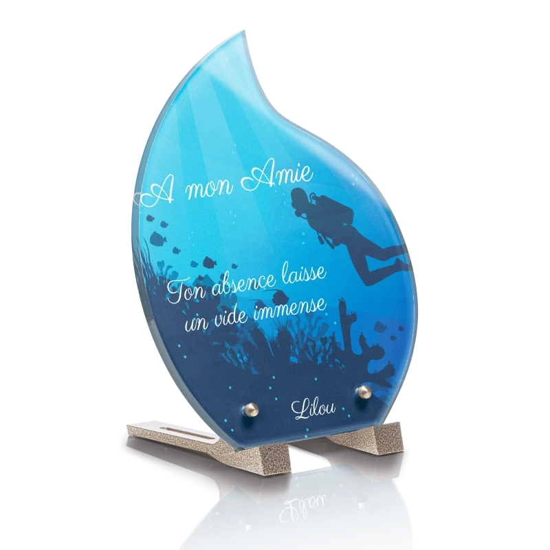 Plaque Funéraire Goutte Plongée sous marine Plaque Funéraire Goutte Plongée sous marine