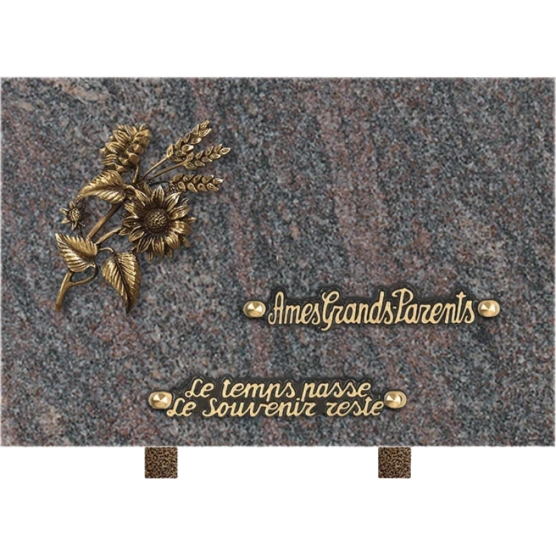 Plaque funéraire granit Blé Tournesol 30x20cm (Standard) Plaque funéraire granit Blé Tournesol 30x20cm (Standard)