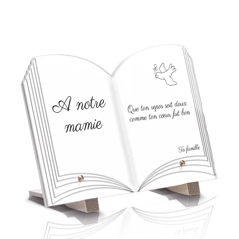Plaque Funéraire Livre Fond Blanc Plaque Funéraire Livre Fond Blanc
