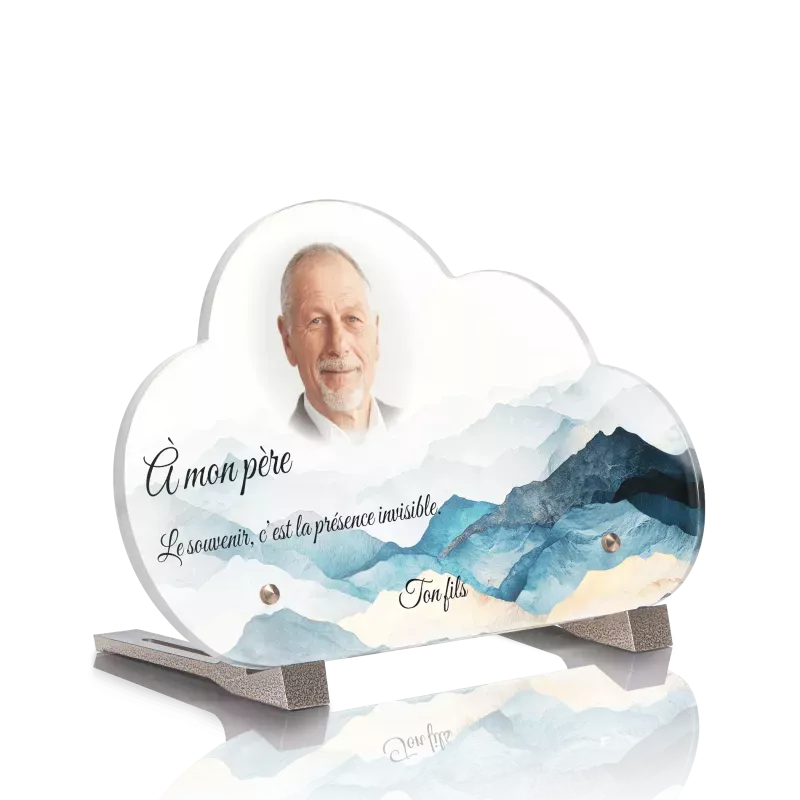 Plaque Funéraire Nuage Montagne Design