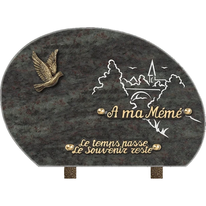 Plaque funéraire Nuage Colombe 30x20cm (Standard)