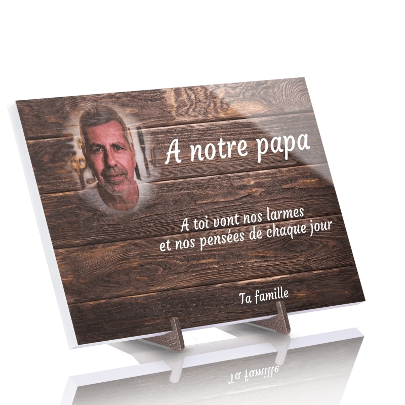 Plaque Funéraire effet Bois Acacia en Pierre Acrylate Plaque Funéraire effet Bois Acacia en Pierre Acrylate
