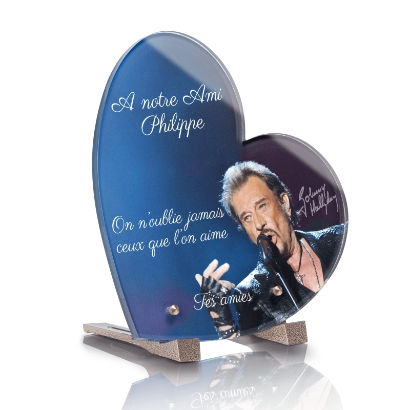 Plaque Funéraire Coeur Johnny Hallyday