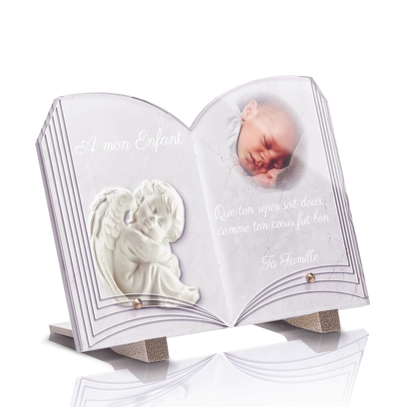 Plaque Funéraire Livre Ange Bébé Plaque Funéraire Livre Ange Bébé