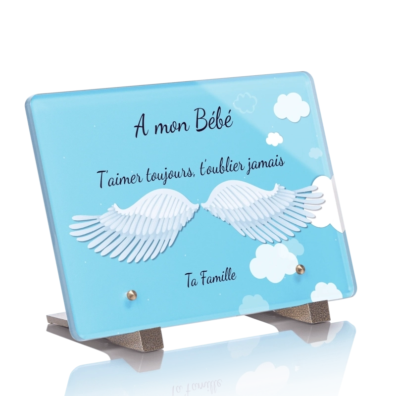 Plaque Tombale Bébé avec ailes