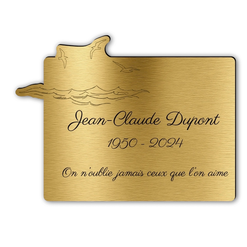 Plaque Funéraire Gravée Forme Océan Plaque Funéraire Gravée Forme Océan