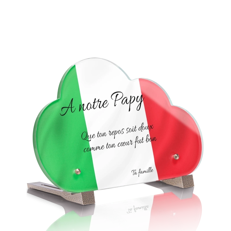 Plaque Funéraire Nuage Drapeau Italie Plaque Funéraire Nuage Drapeau Italie