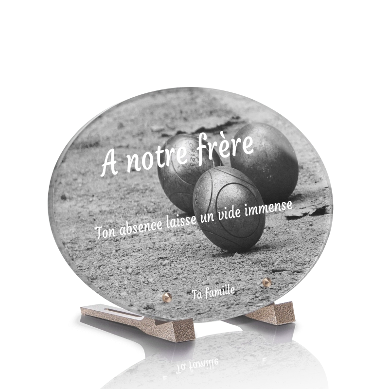 Plaque Funéraire Ovale Pétanque