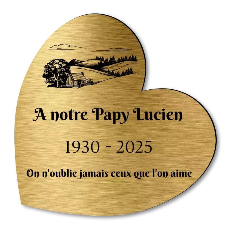 Plaque Funéraire Coeur Gravée Paysage Plaque Funéraire Coeur Gravée Paysage