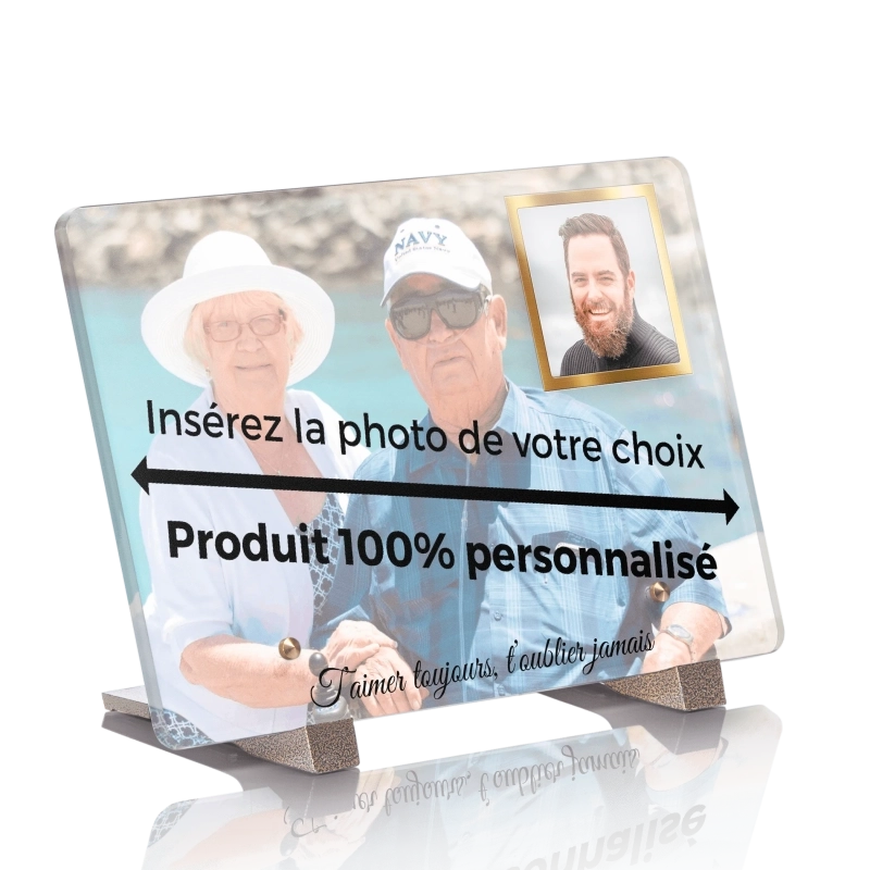 Plaque Funéraire personnalisée avec médaillon photo Plaque Funéraire personnalisée avec médaillon photo