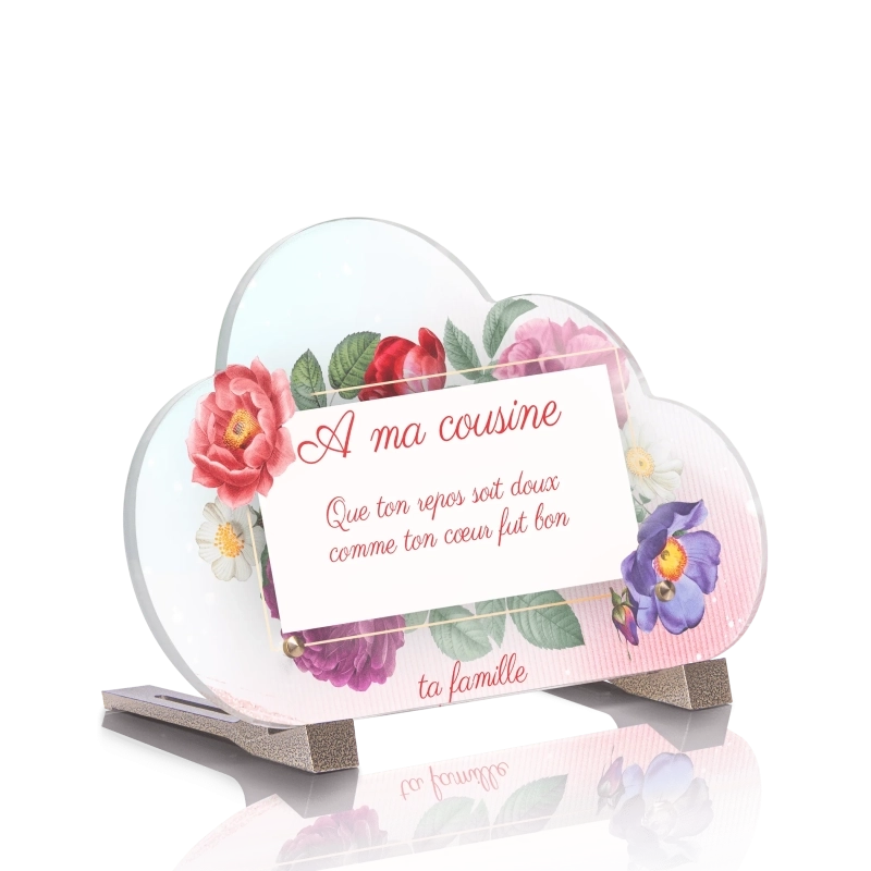 Plaque Funéraire Nuage Cadre Fleurs Roses Plaque Funéraire Nuage Cadre Fleurs Roses