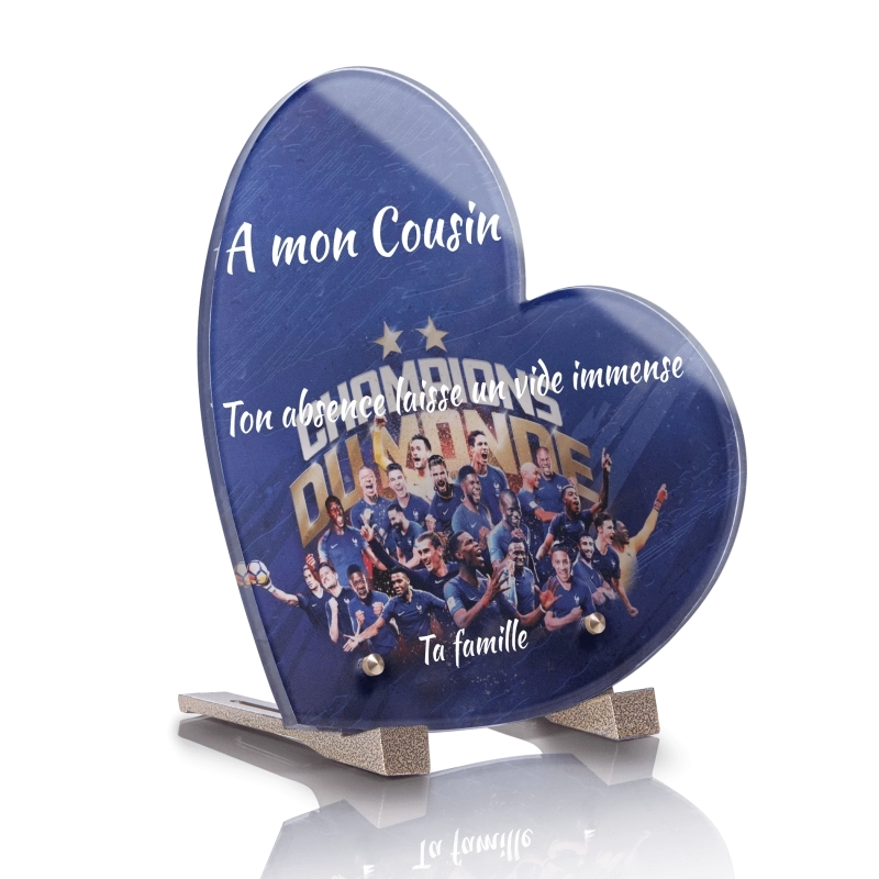 Plaque Funéraire Coeur Foot Equipe de France