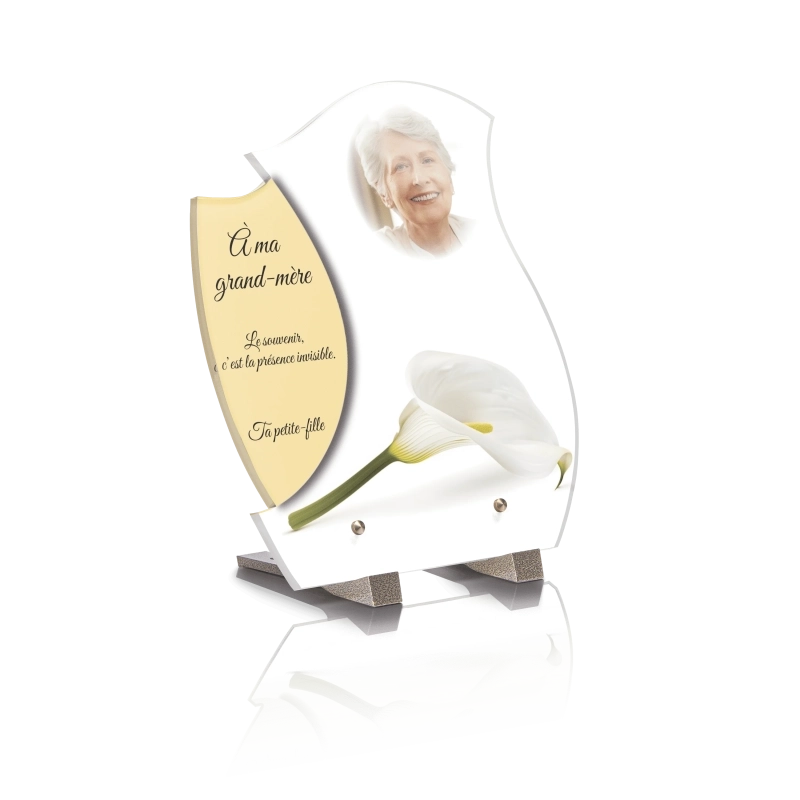 Plaque Funéraire Design Fleur Arum Plaque Funéraire Design Fleur Arum