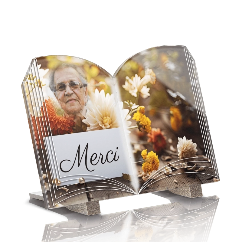 Plaque Funéraire Livre Merci Fleurs Plaque Funéraire Livre Merci Fleurs