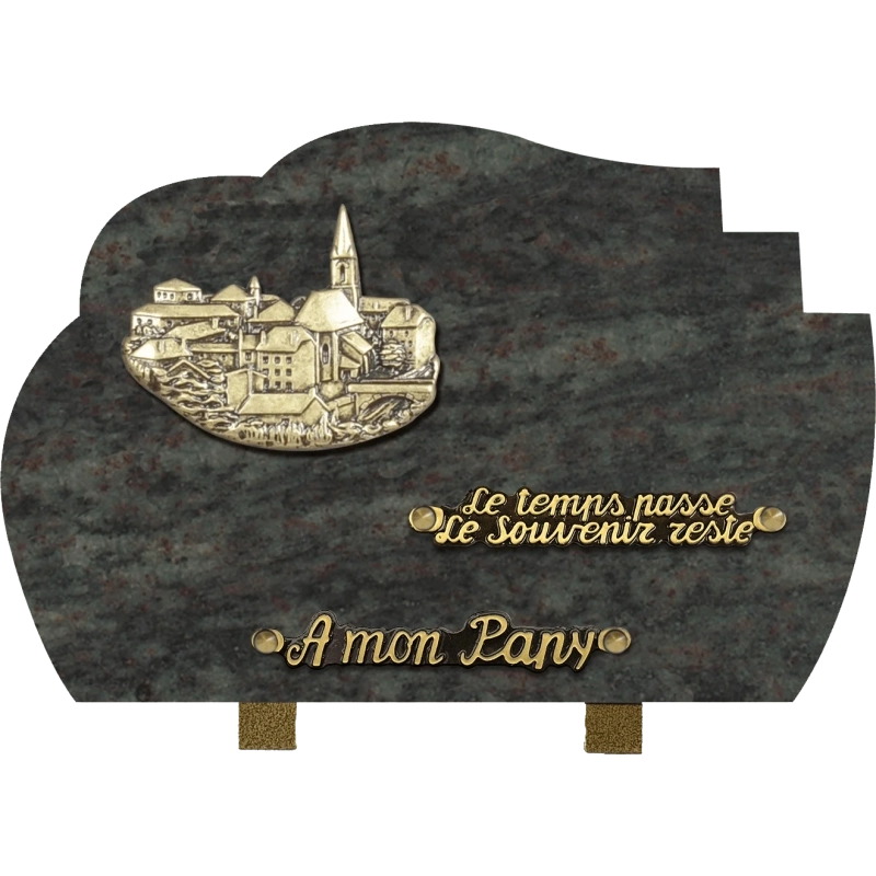 Plaque funéraire granit Forme Village 30x20cm (Standard)