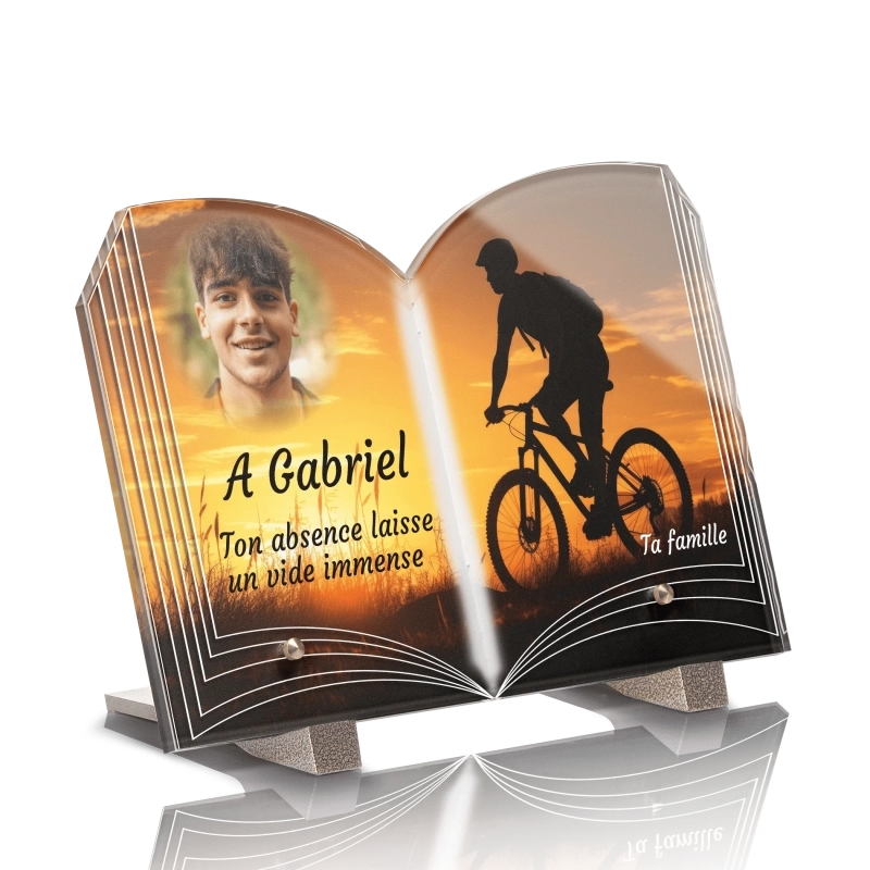 Plaque Funéraire Livre Vélo VTT Plaque Funéraire Livre Vélo VTT