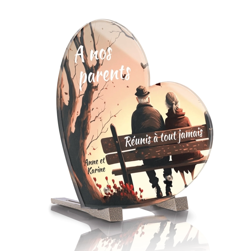 Plaque Funéraire Coeur Amour Couple 2 Plaque Funéraire Coeur Amour Couple 2