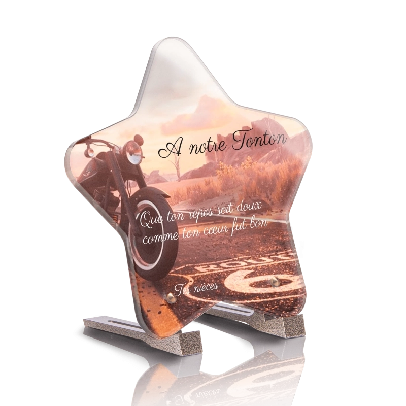 Plaque Funéraire Etoile Moto Harley Plaque Funéraire Etoile Moto Harley