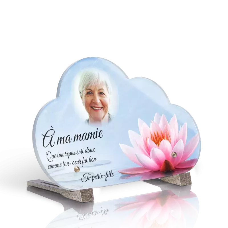 Plaque funéraire Nuage Lotus et Nénuphar