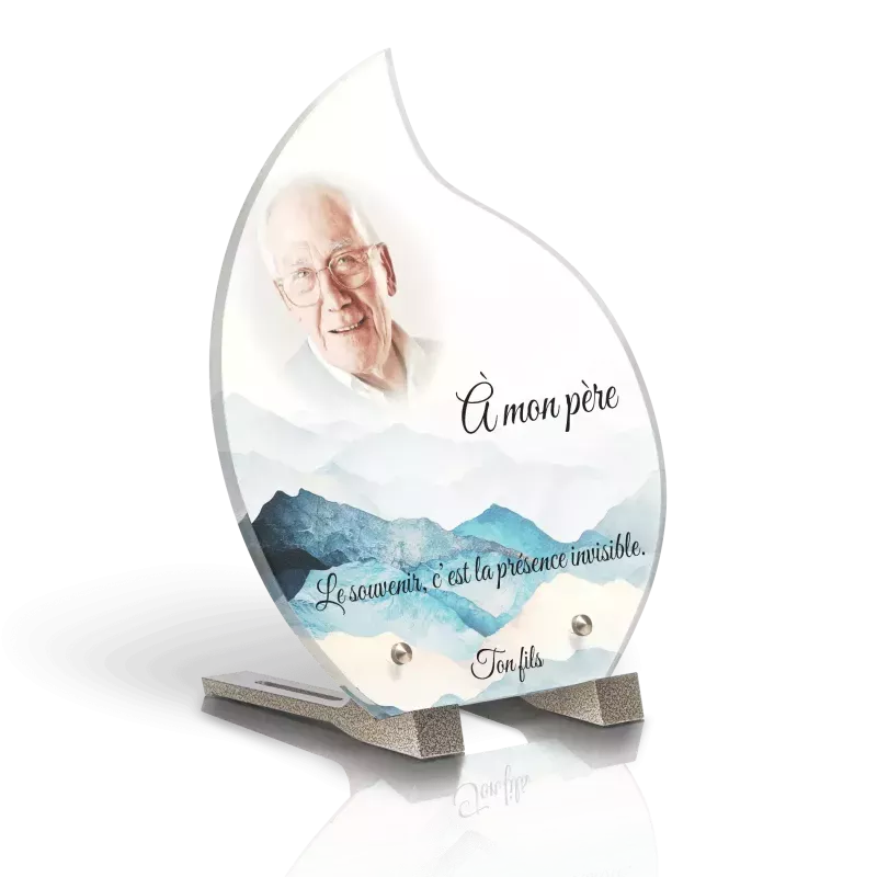 Plaque Funéraire Goutte Montagne Design