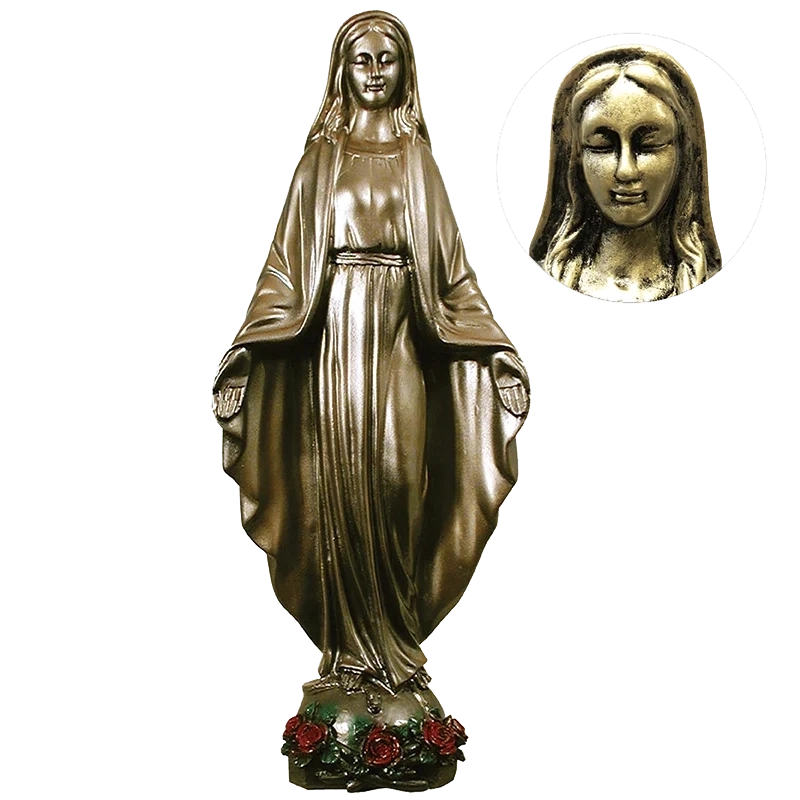Ornement Funéraire Vierge Marie 2 38cm en Bronze Composite Ornement Funéraire Vierge Marie 2 38cm en Bronze Composite