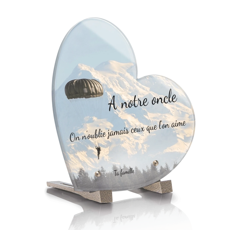 Plaque pour Tombe Coeur Parachute Plaque pour Tombe Coeur Parachute