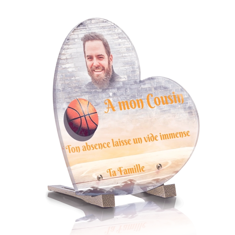 Plaque Cimetière Coeur Basket
