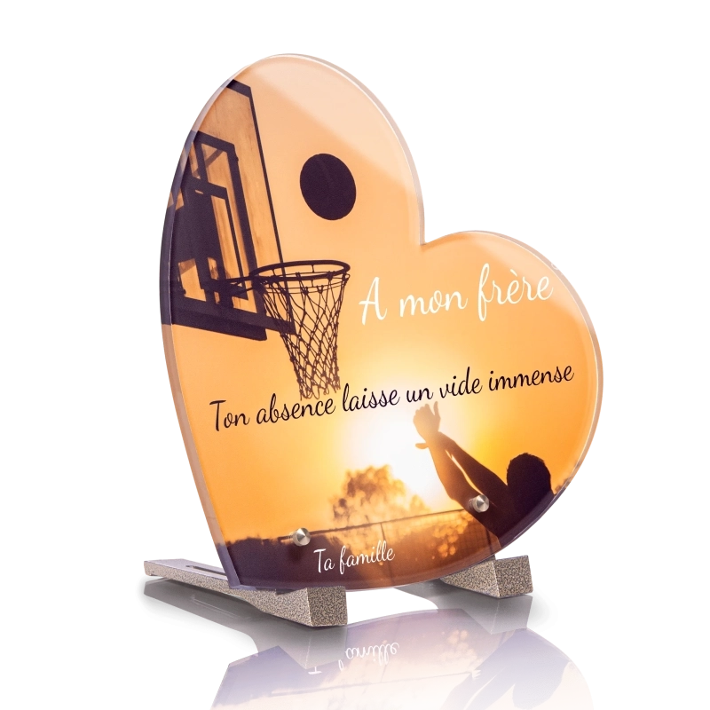 Plaque Funéraire Coeur Basketball Plaque Funéraire Coeur Basketball