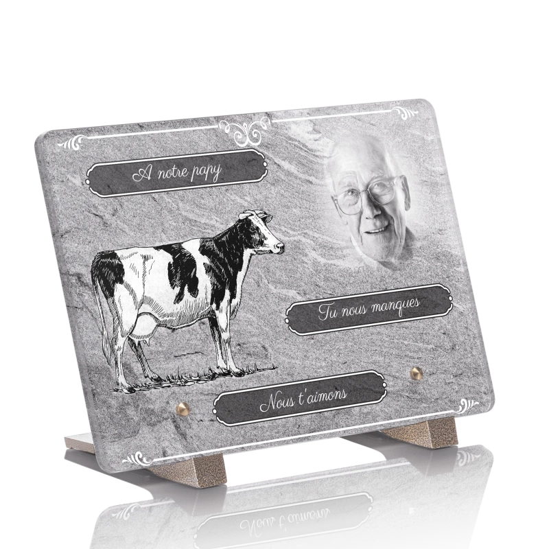 Plaque pour Tombe Vache Monochrome Plaque pour Tombe Vache Monochrome