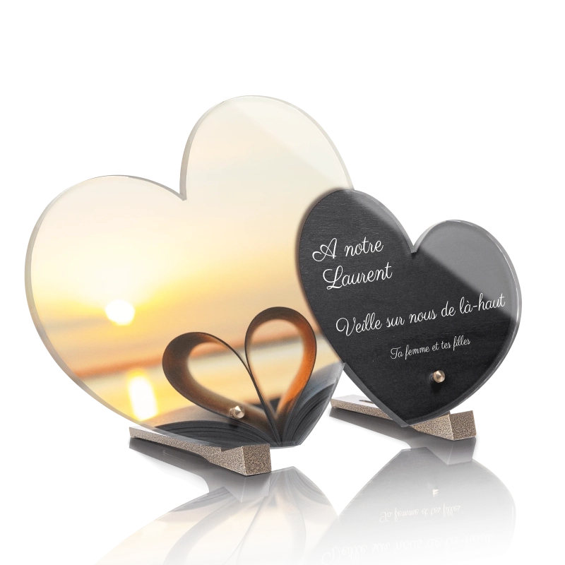 Plaque Funéraire Double Coeur Livre Coeur Plaque Funéraire Double Coeur Livre Coeur