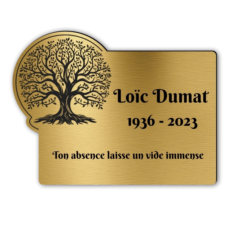 Plaque Funéraire Gravée Forme Arbre de vie Plaque Funéraire Gravée Forme Arbre de vie
