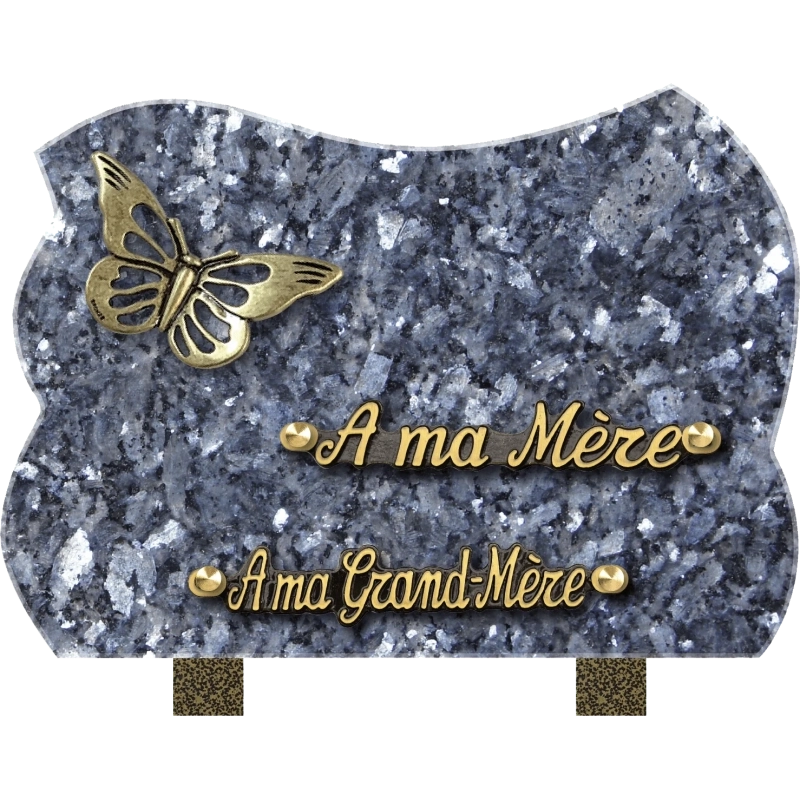 Plaque funéraire granit Forme Papillon 25x18cm (moyen) Plaque funéraire granit Forme Papillon 25x18cm (moyen)