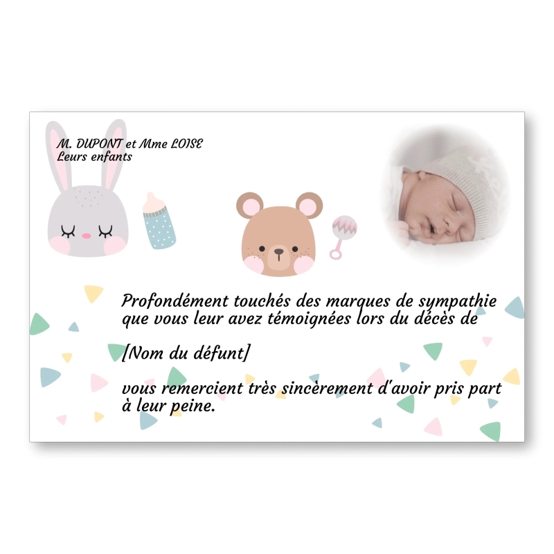 Carte de Remerciement Décès Enfant Carte de Remerciement Décès Enfant