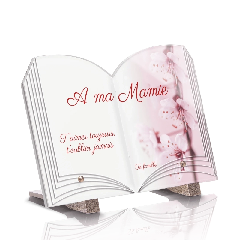Plaque Funéraire Livre Cerisier 2 Plaque Funéraire Livre Cerisier 2