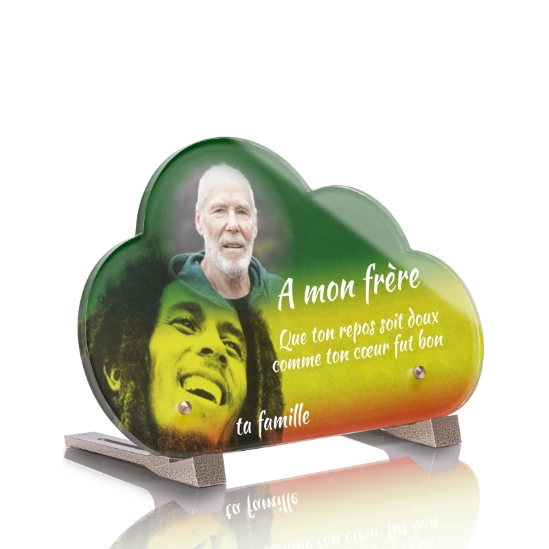 Plaque Funéraire Nuage Bob Marley