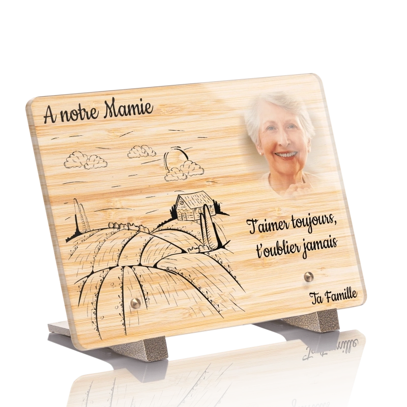 Plaque Funéraire Bois Bamboo Campagne Plaque Funéraire Bois Bamboo Campagne