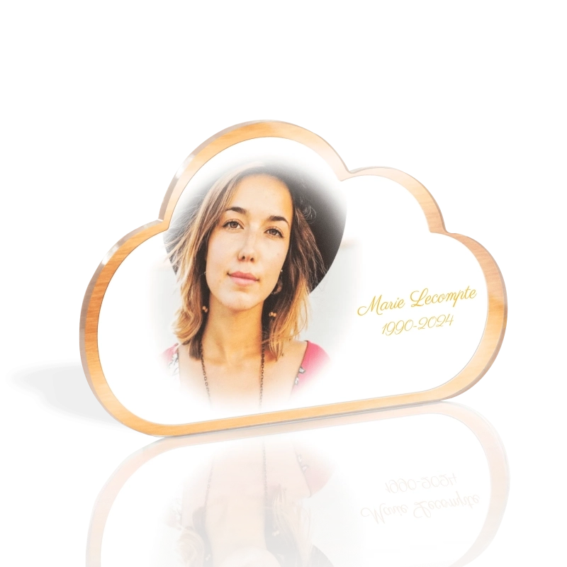 Médaillon Funéraire Nuage Cadre Couleur Bronze Médaillon Funéraire Nuage Cadre Couleur Bronze