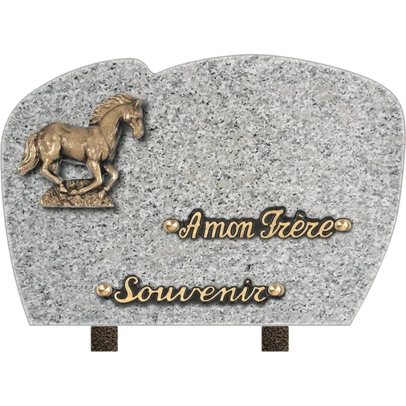 Plaque funéraire granit Nuage Cheval 30x20cm (Standard) Plaque funéraire granit Nuage Cheval 30x20cm (Standard)