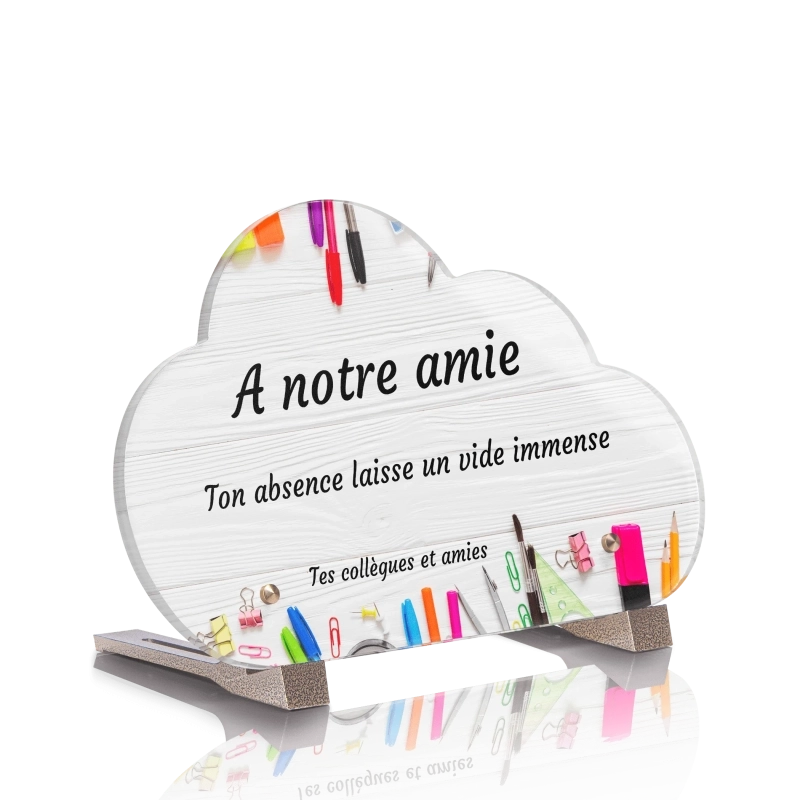 Plaque Funéraire Originale Nuage Maîtresse d'école Plaque Funéraire Originale Nuage Maîtresse d'école