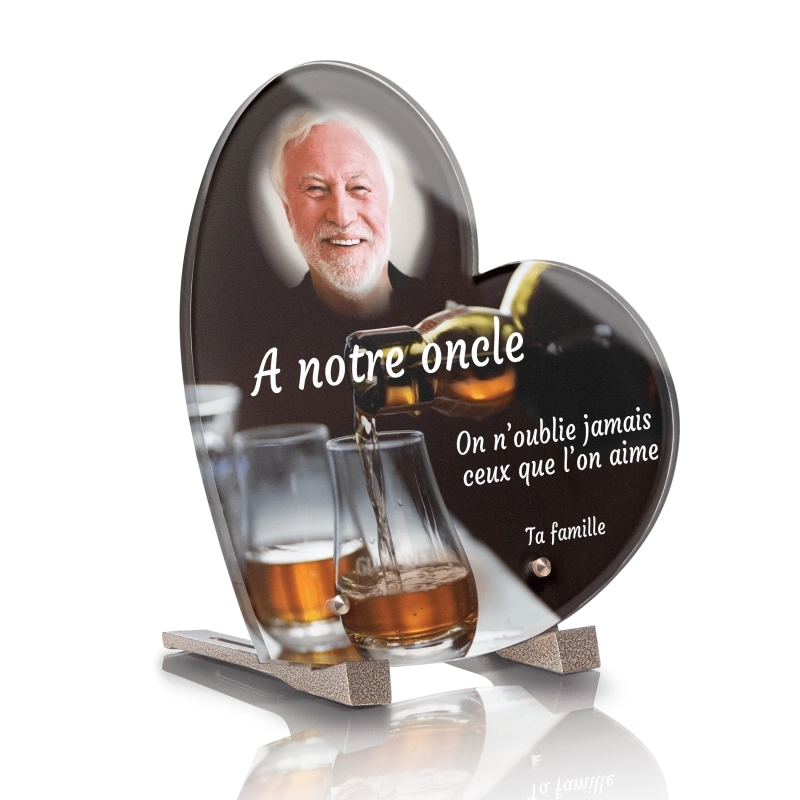 Plaque Funéraire Coeur Whisky Plaque Funéraire Coeur Whisky