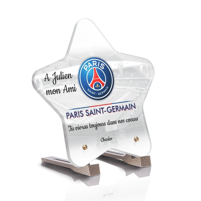 Plaque Funéraire Etoile Foot PSG Plaque Funéraire Etoile Foot PSG