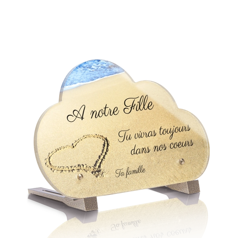 Plaque Funéraire Nuage Coeur Sable Plaque Funéraire Nuage Coeur Sable