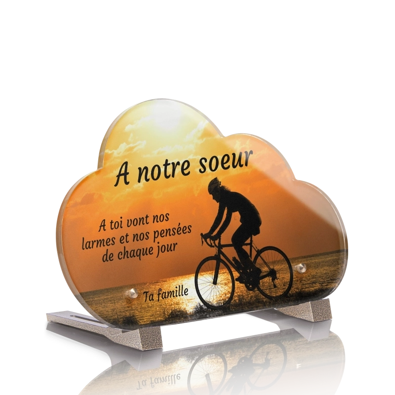 Plaque Funéraire Nuage Vélo